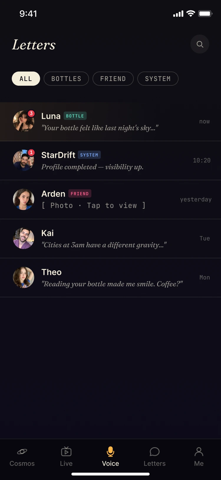 Nooka messages and shared moments